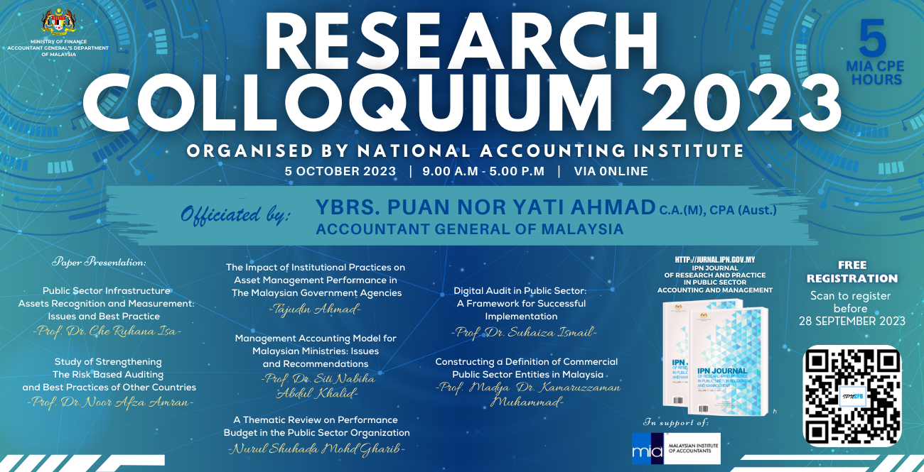 Kolokium Penyelidikan 2023 Anjuran Institut Perakaunan Negara