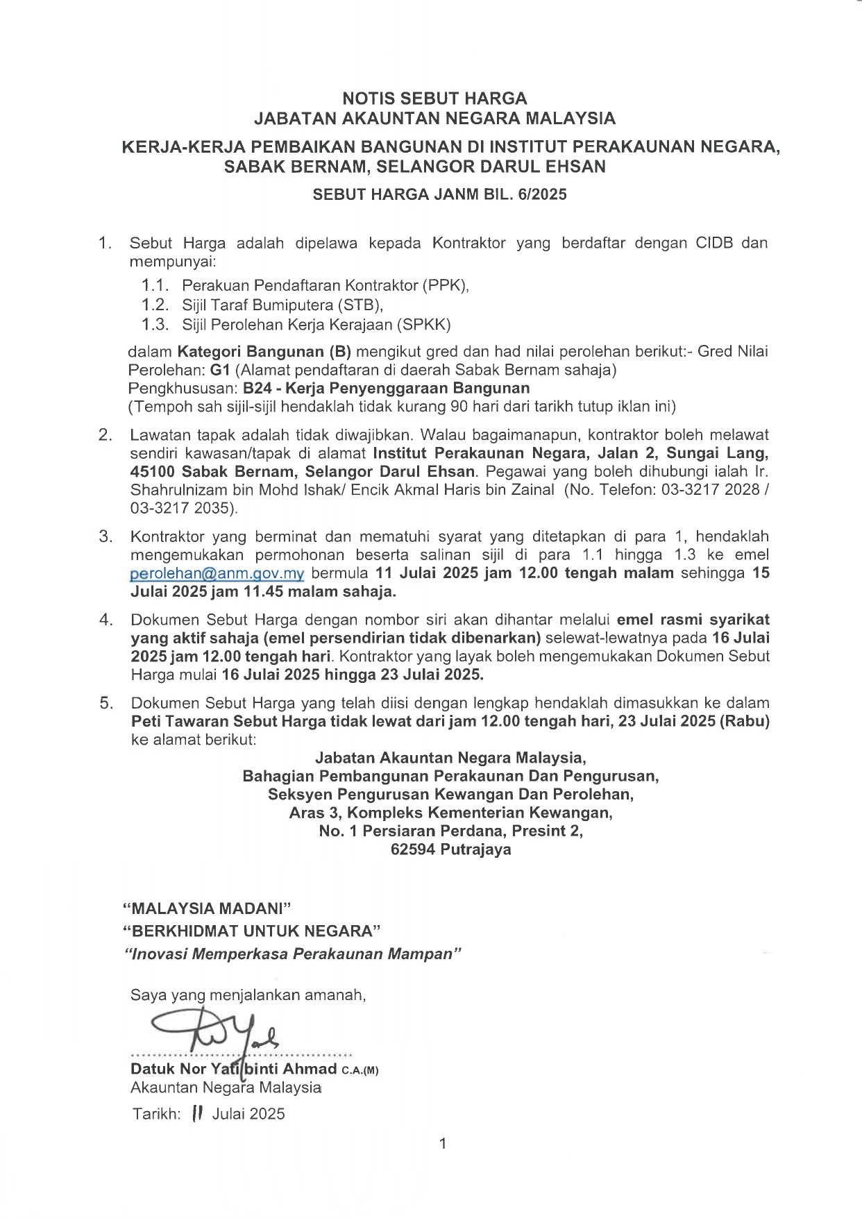 Notis Sebut Harga SH6 2025 page 0001
